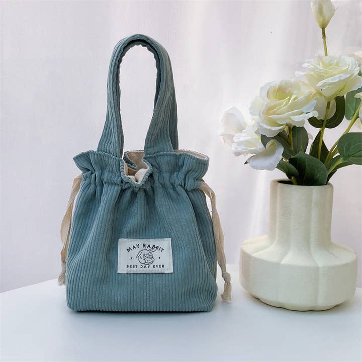Funkyrel® Atzbranding Limited - Wholesale Drawstring Bag - Women's - Corduroy Drawstring Handheld Storage Bag