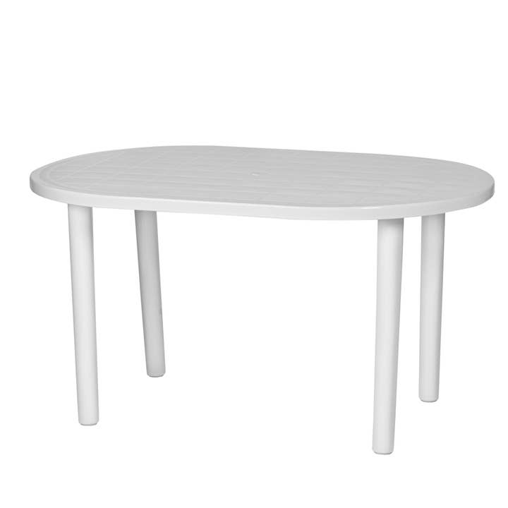 Rinkit Ltd - Wholesale Patio Table - Resol Gala Outdoor Oval Garden Table - White Plastic - 140 x 90cm