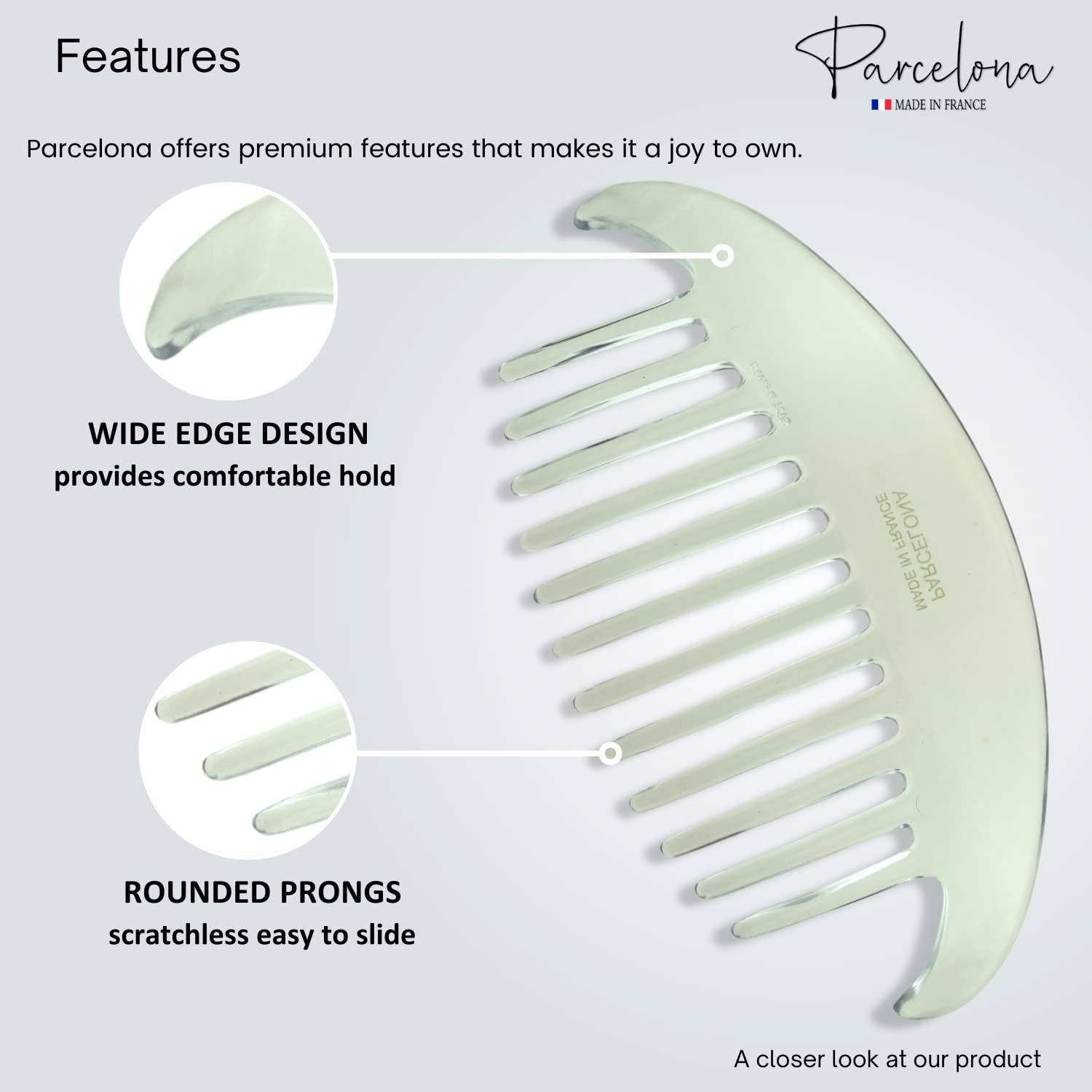 Parcelona - Wholesale Hair Brush/Comb - Parcelona French Alice Large Celluloid 12 Teeth Side Hair Combs for Women 2 Pcs11