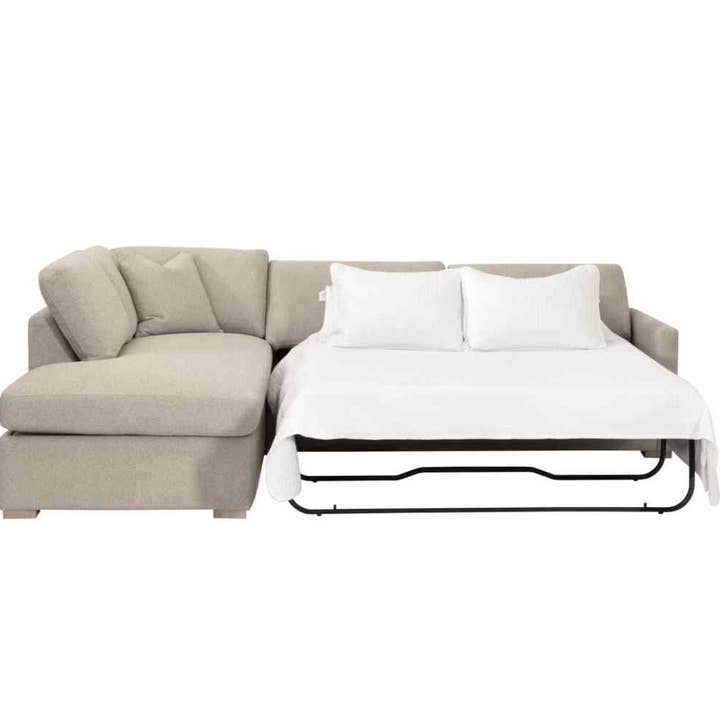 LOOMLAN - Wholesale Sofa - Clara 112" Fabric Slim Arm Sleeper Queen Sectional Sofa5