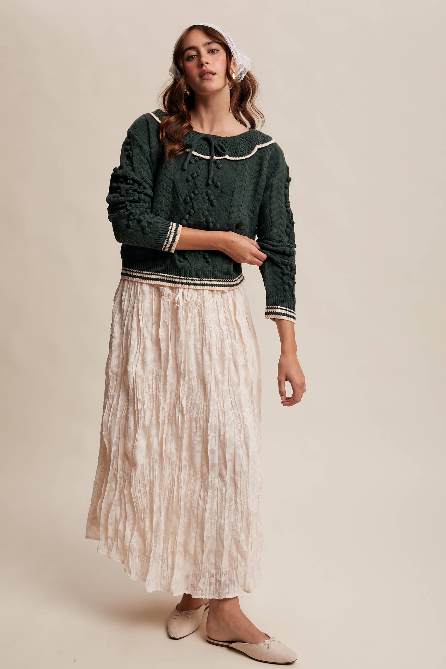 Listicle - Wholesale Knit Sweater - Women's - Pom Pom Cable Knit Sweater17