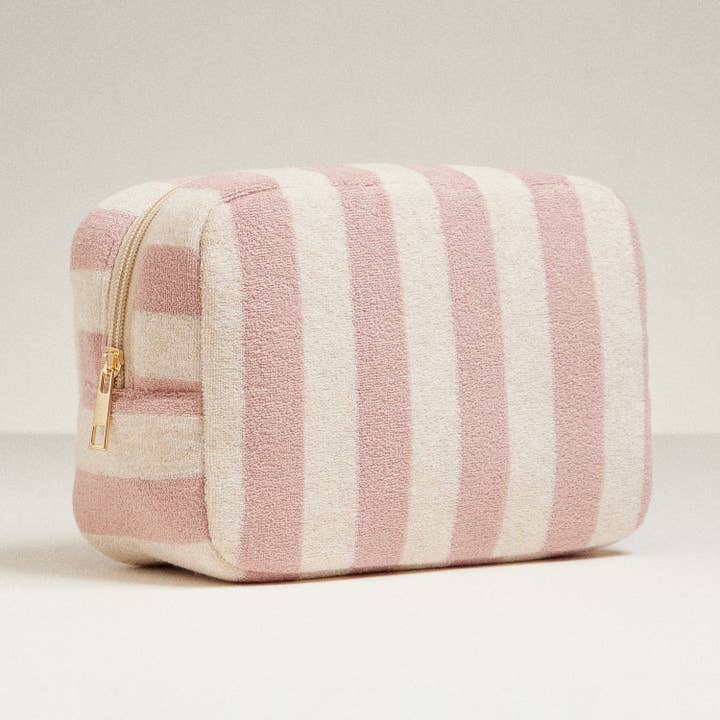 Frem - Wholesale Pouch - Women's - Terry Fabric Striped Multi-Purpose Pouch