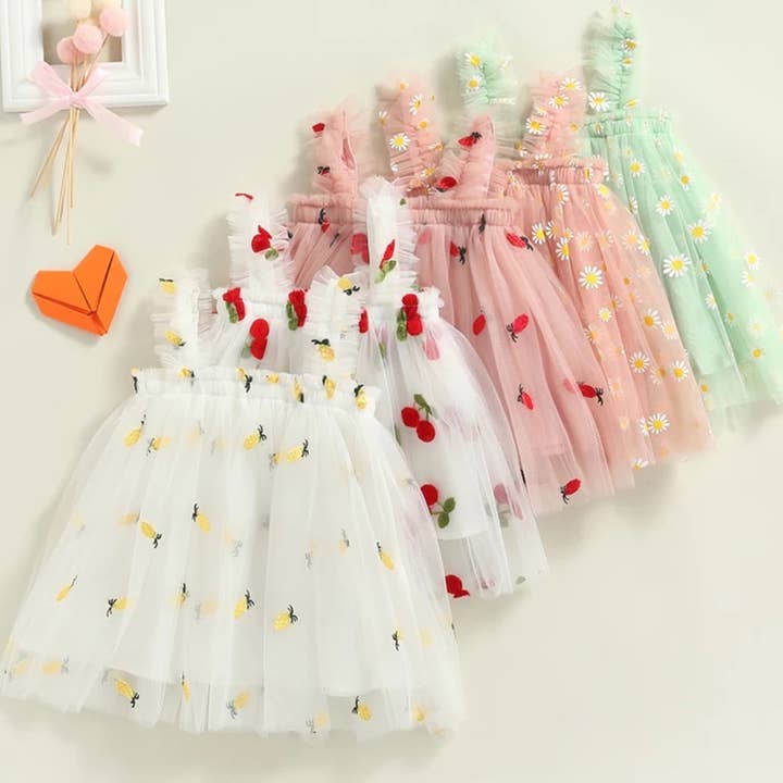 Fennco Styles - Wholesale Dress - Kids - Embroidery Mesh Tulle Girl Dress