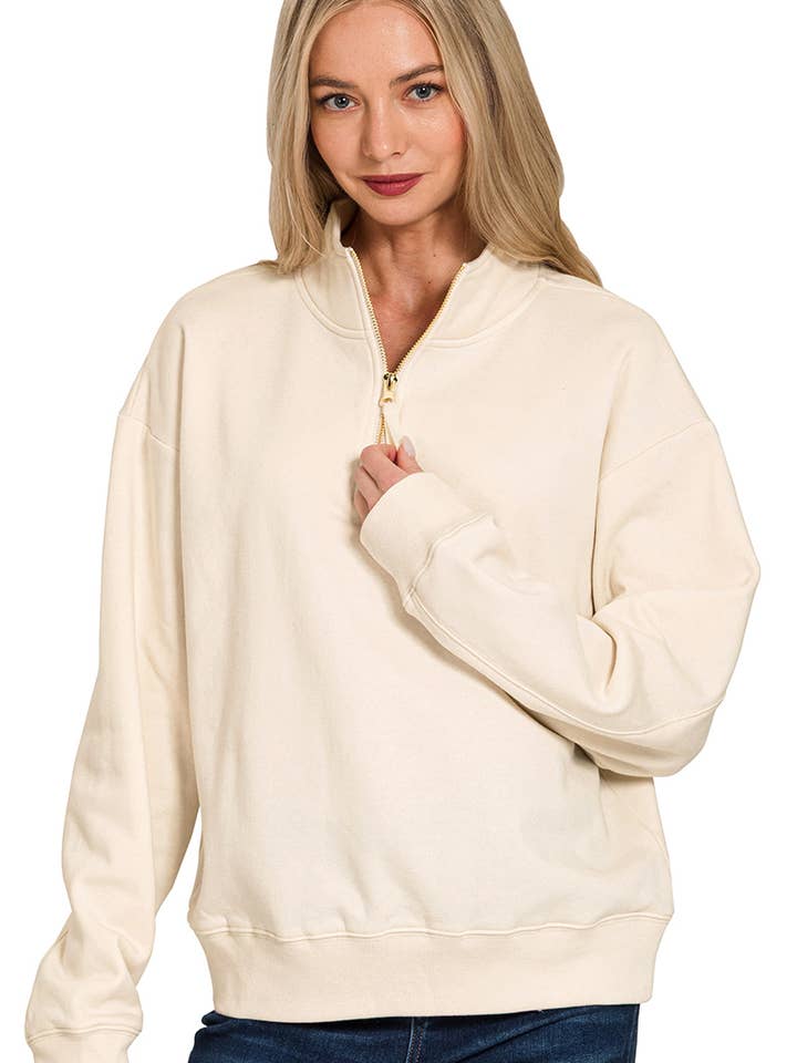 42POPS - Wholesale Sweatshirt - Unisex - ,,.0805 Fleece Half Zip Sweatshirt SI-283680