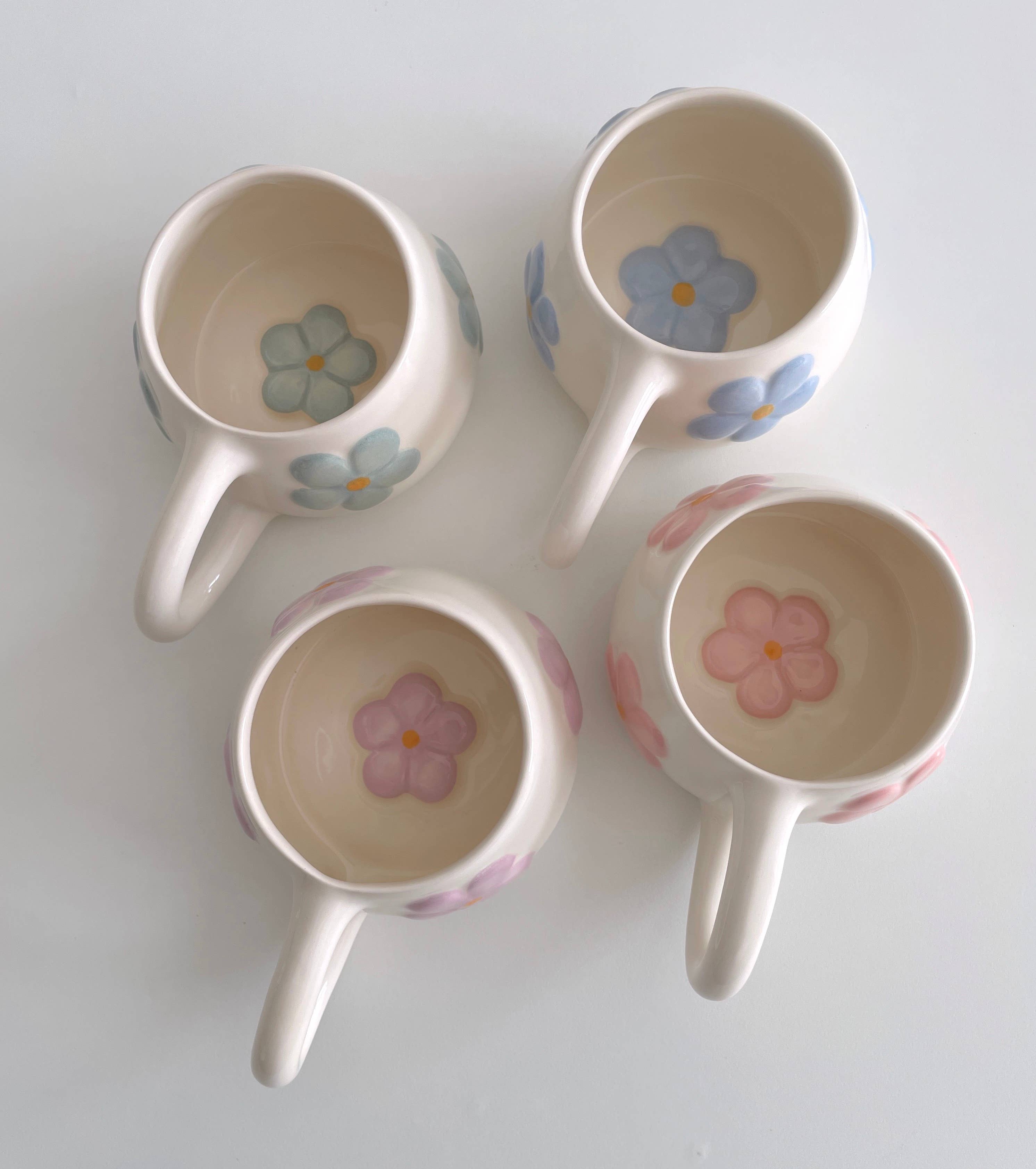 Pipa and Happy – Caneca por atacado – Caneca Blomma de Cerâmica Artesanal com Flores (300 ml)3