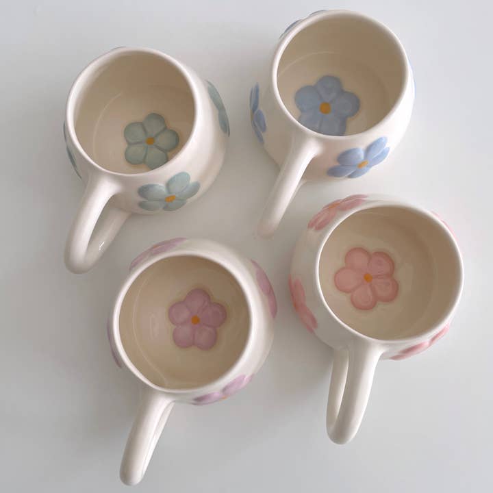 Pipa and Happy - Wholesale Coffee Mug - Blomma Mug – Handmade Ceramic Flower Cup (300 ml)3