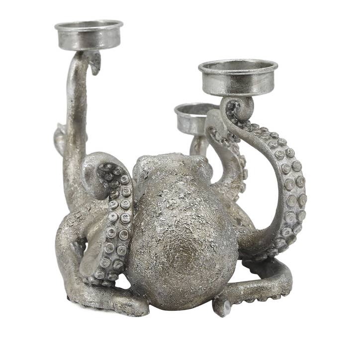 Modern Coastal by Contrast Inc. - Wholesale Candle Holder - Silver Octopus Votive Holder