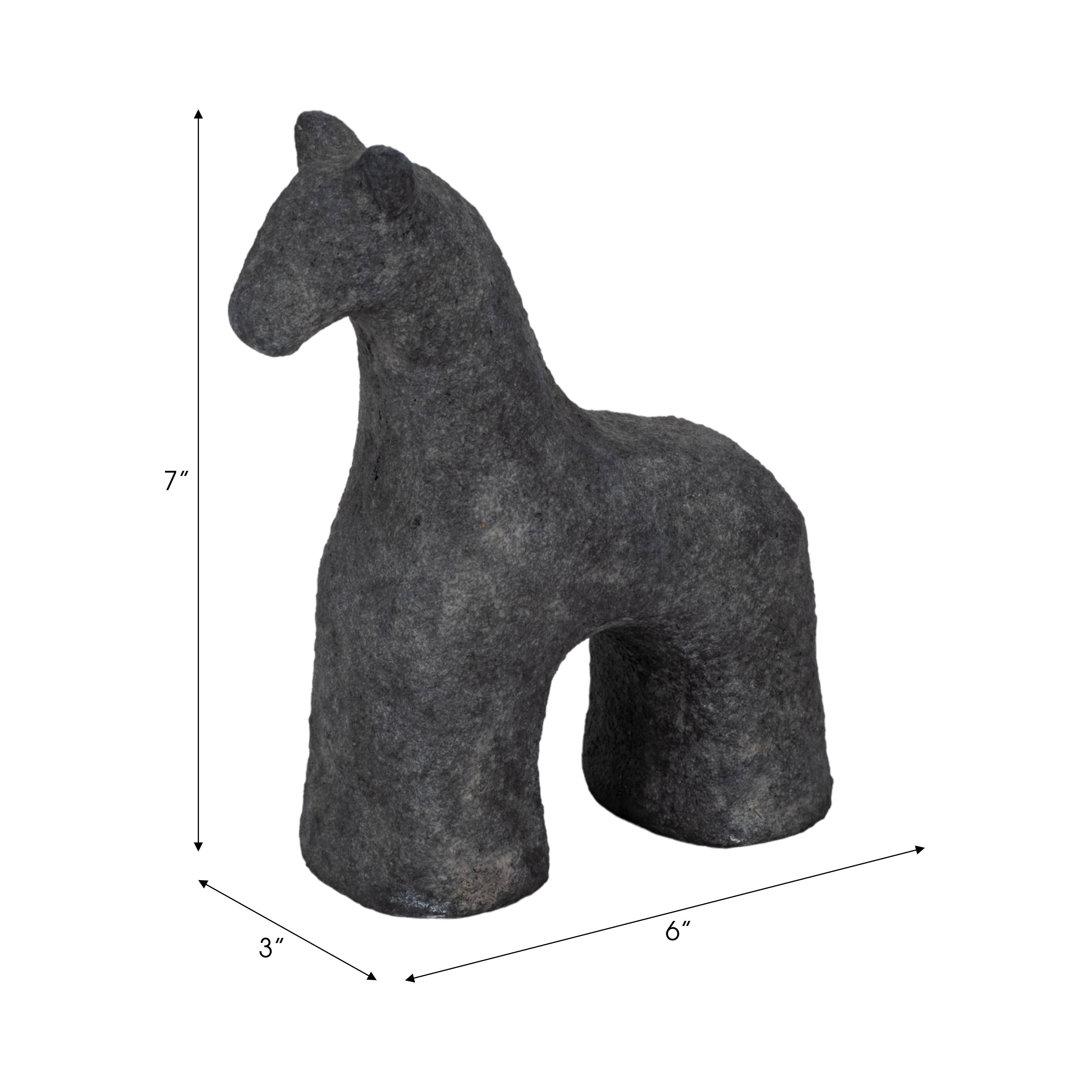 Sagebrook Home - Wholesale Decorative Figurine - Black 6 in. Cement Textured Horse Figurine3