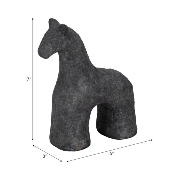 Sagebrook Home - Wholesale Decorative Figurine - Black 6 in. Cement Textured Horse Figurine3