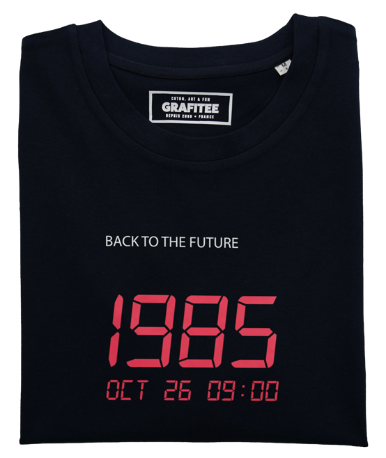 Noir T-shirt Dates Retour vers le futur - Tee-shirt Cinema en vente sur Faire1