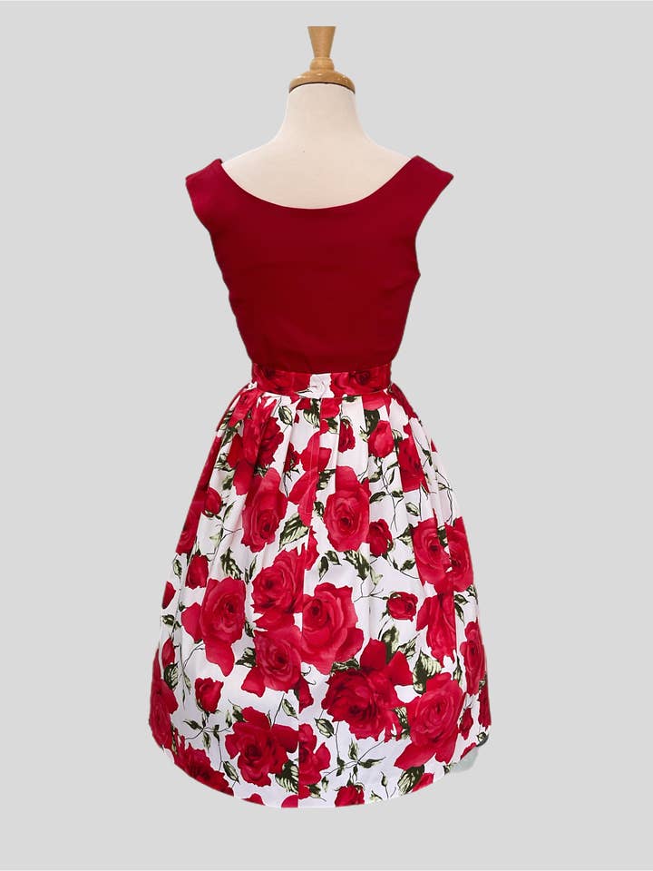 Retrospec'd Clothing - Wholesale Skirt - Women's - Corina Windsor Rose Vintage Style Skirt