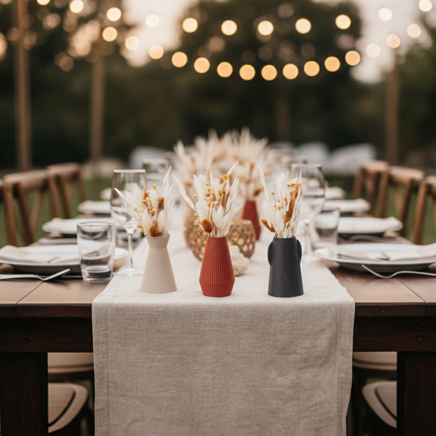 Copo Design - Venta al por mayor Floreros - Set de mini jarrones de base de madera sin plástico1