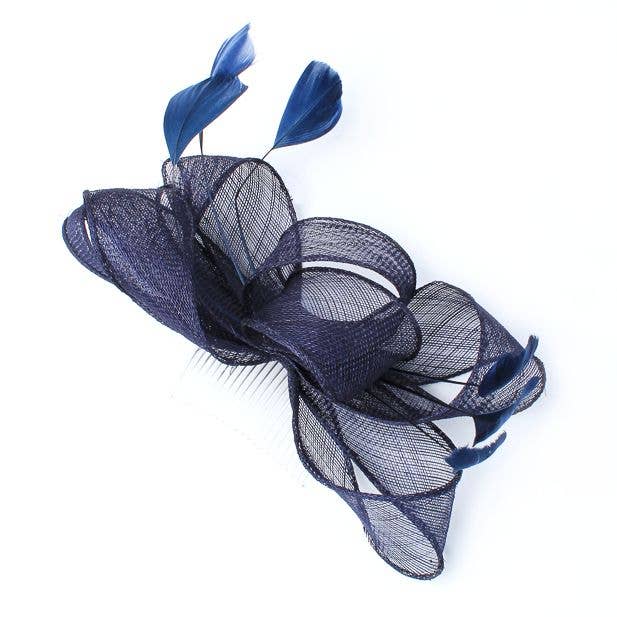Inca UK - Wholesale Fascinator Hat - Women's - Style Camille. Navy Fascinator On A Comb1