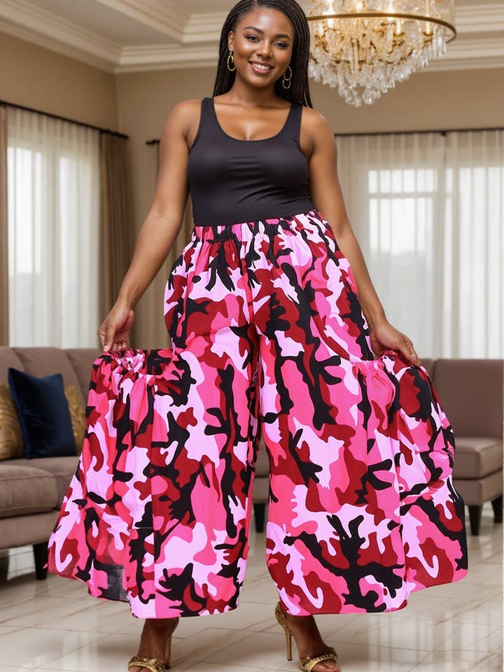 KaraChic - Wholesale Pants - Women's - 240 - Ankara Palazzo Pants With Big Side Pockets12