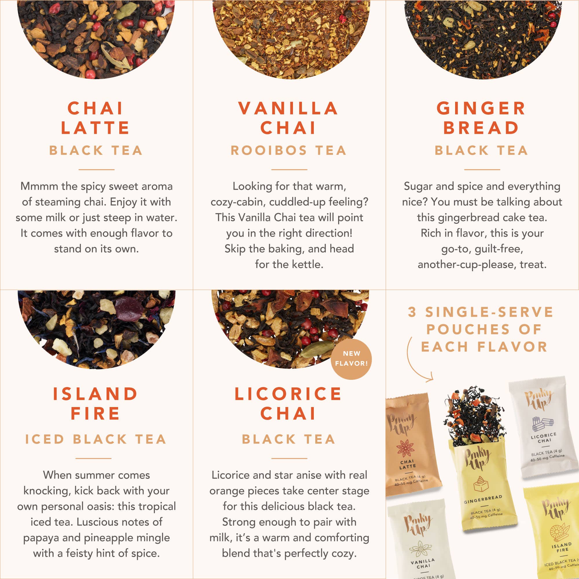 Pinky Up - Wholesale Loose Tea - Chai Loose Leaf Tea Sampler Gift Set 5 Flavor Assortment5
