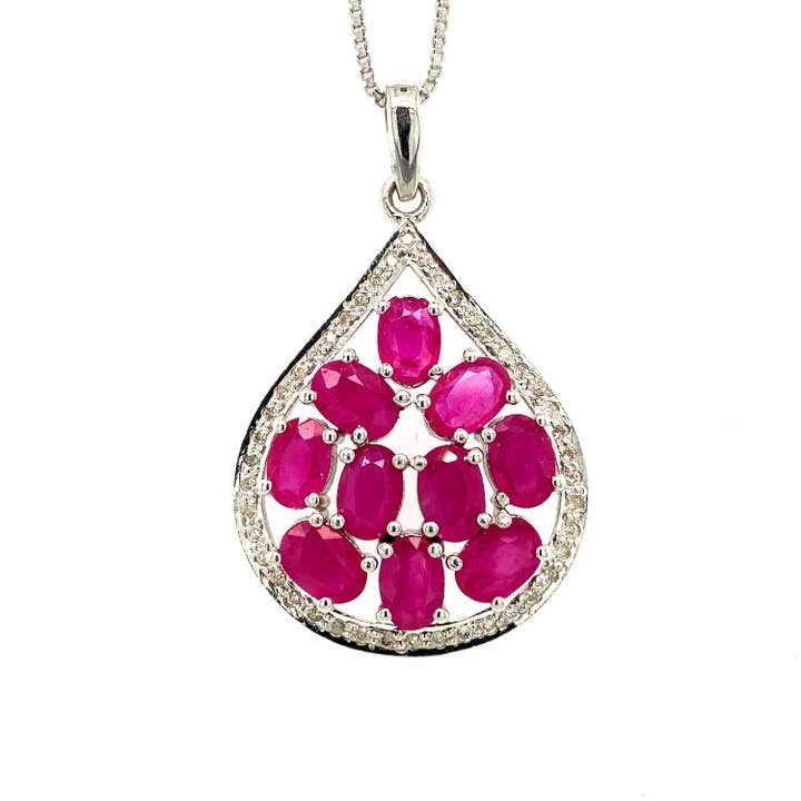 Ruby Pendant in .925 Sterling Silver - KSP 35758 for wholesale by Kotawala Jewels