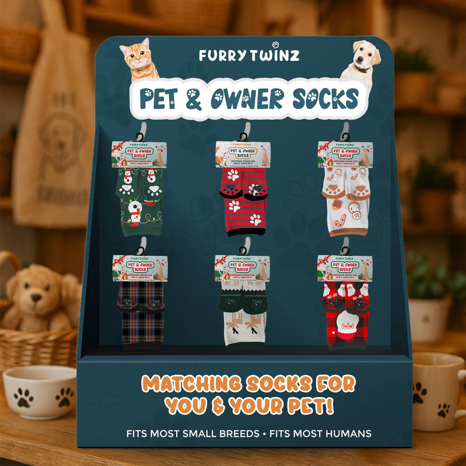The American Gift Company (TAGCO) - Wholesale Pet Socks - Dog - CHRISTMAS 2025 PET & OWNER SOCKS WITH FREE DISPLAY(24-PAIRS)7