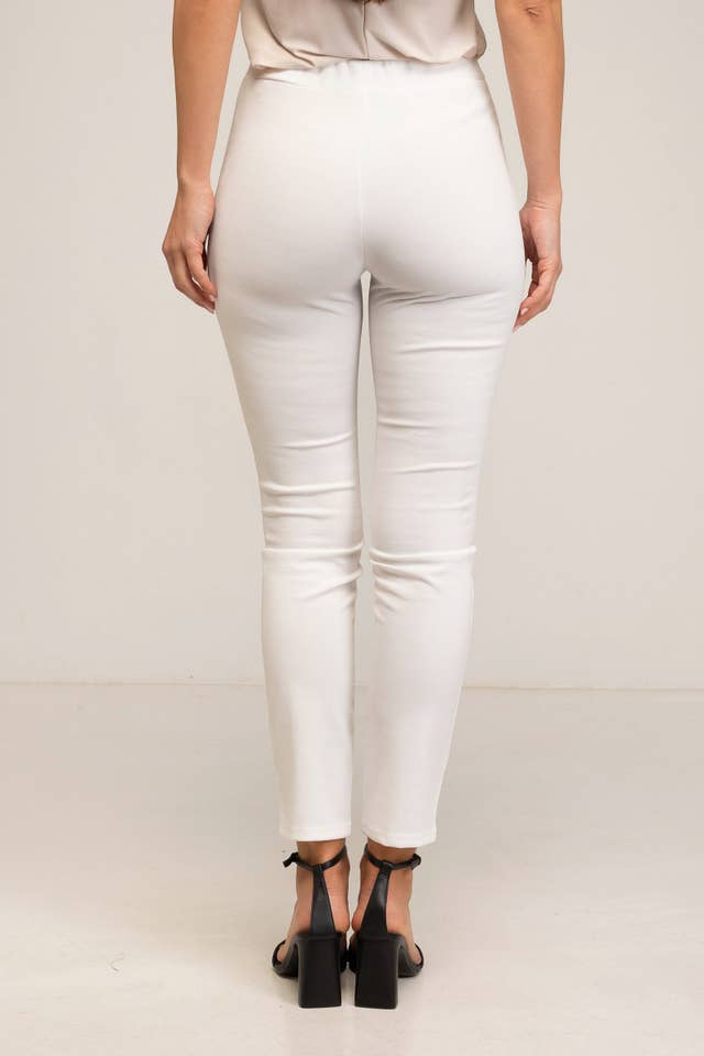 Julie d orleac - Wholesale Pants - Women's - White straight-leg neocrepe pants2