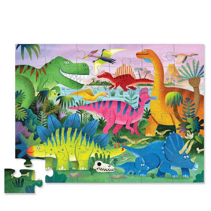 Crocodile Creek - Wholesale Puzzle – Child - Classic Floor Puzzle 36 pc - Dino Land1
