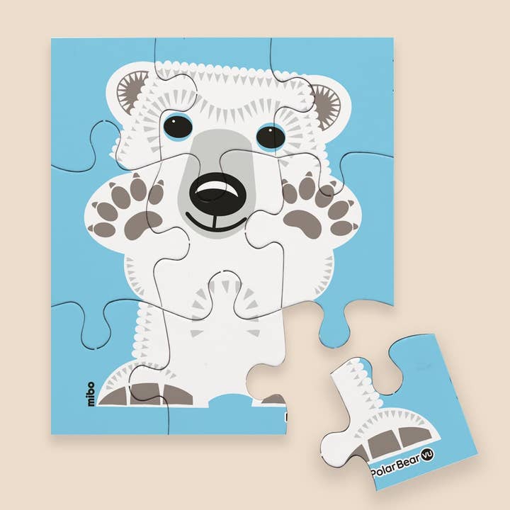 9-piece puzzle for children, Polar Bear, Made in France for wholesale by Coq En Pate