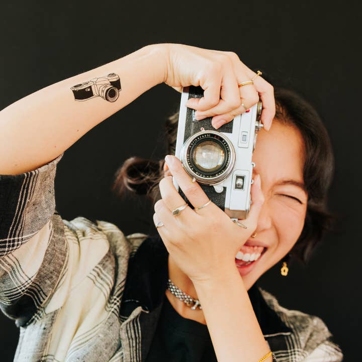 Tattly - Wholesale Temporary Tattoo - Classic Camera Tattoo Pair2