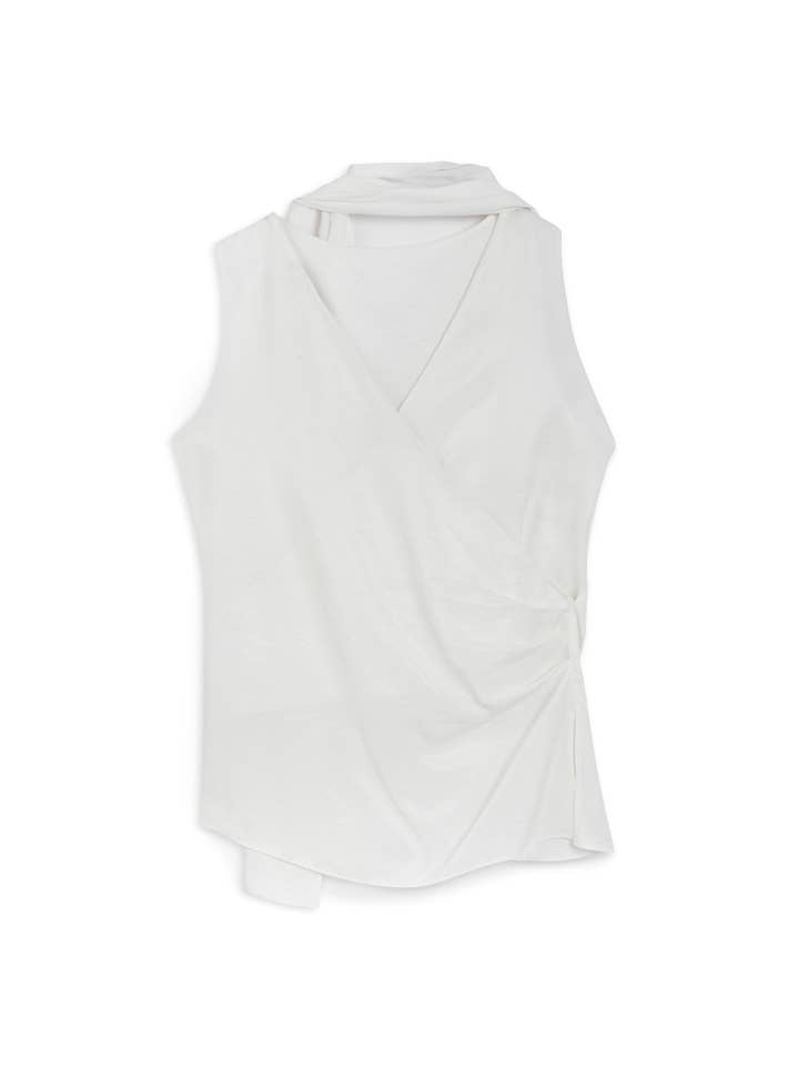 Esbranquiçado Blusa com Design de Xale para venda a revendedores na Faire2