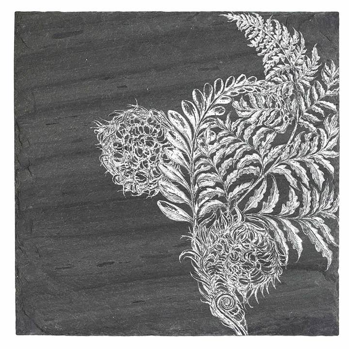 Square Slate Cheese Board-Laura Zindel, Wild Fern for wholesale by JK Adams