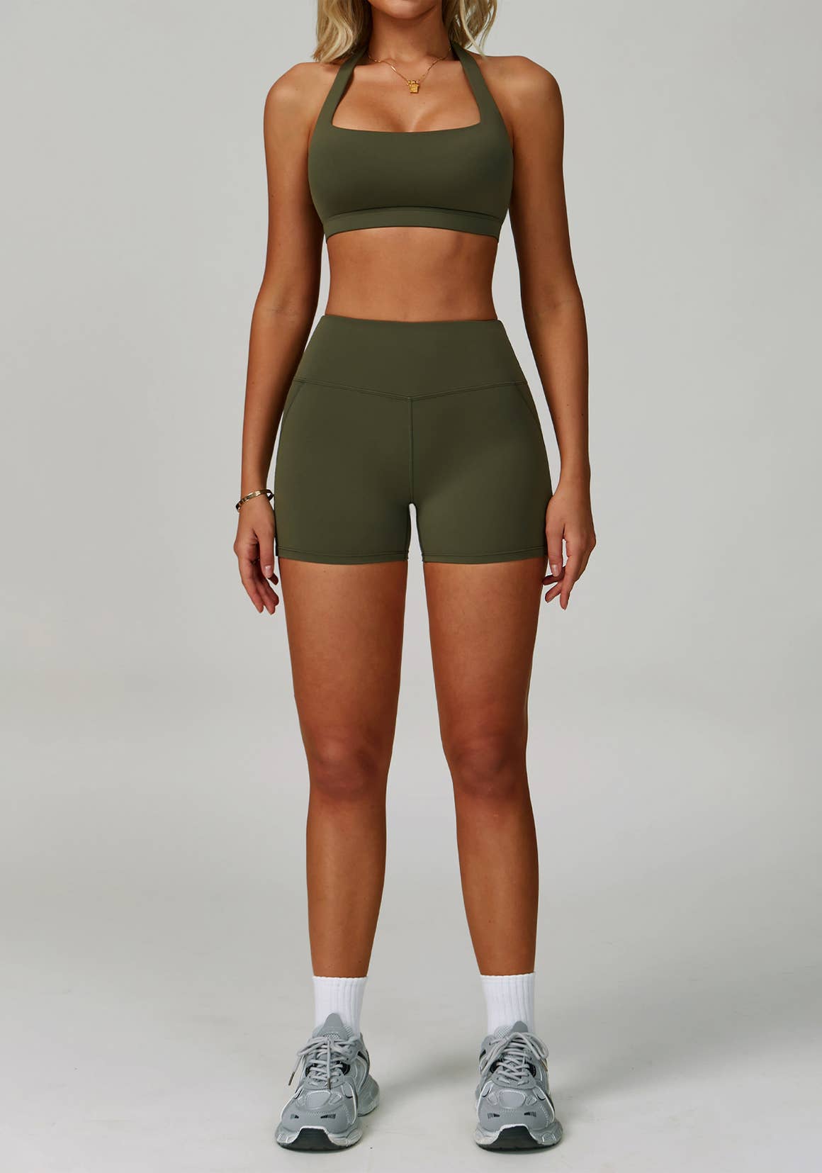 Crave by FW - Wholesale Activewear Set - Women's - Activewear Set with Halter Sports Bra and Short2