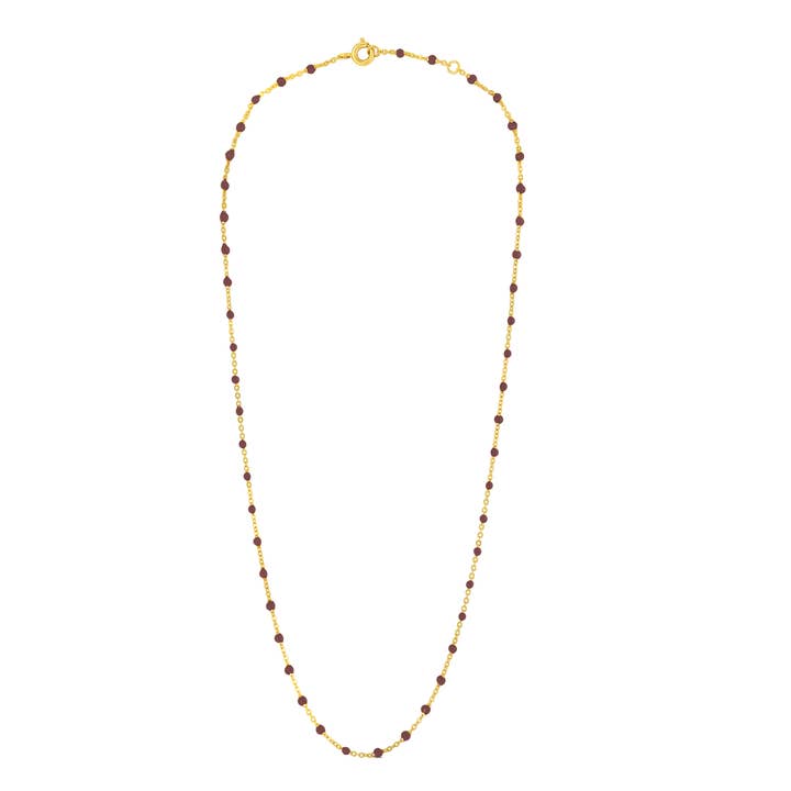 Clarisse bordeaux forgyldt halskæde for engroshandel hos Enomis