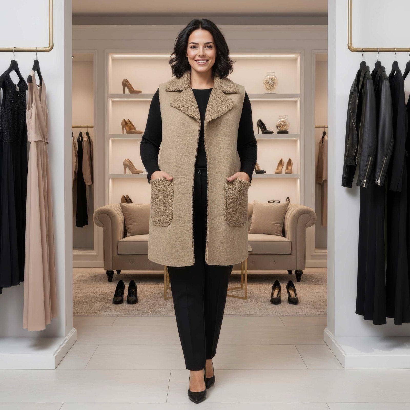 Kurt Muller – wholesale Rock - Dam – Boucle 2-fickors väst7