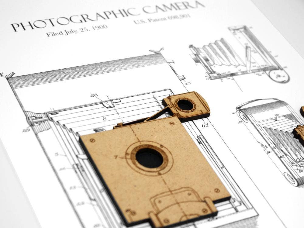 Simply Cut Art - Wholesale Art Print - Photography Camera Patent Art, Photographer Gift3