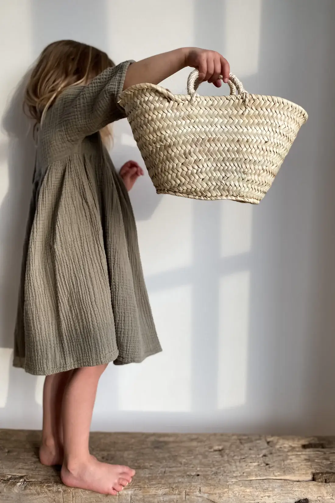 Twins Basket - Wholesale Beach Bag - Mini French Market Basket Bag1