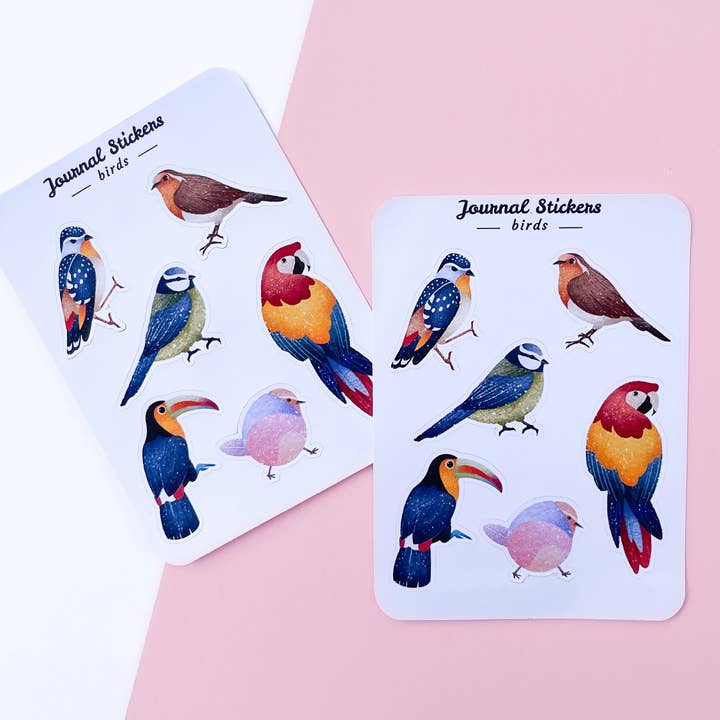 Birds Journal klistermärke ark, Vintage Planner klistermärken för wholesale av The Bunny Box