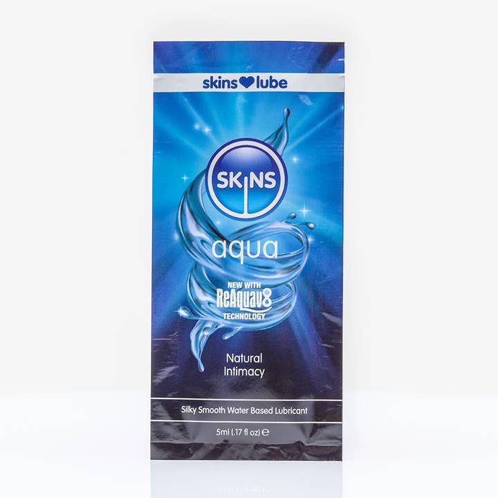 Creative Conceptions LTD - Venta al por mayor Lubricante íntimo - Lubricante a base de agua Skins Aqua - Lámina de 5 ml