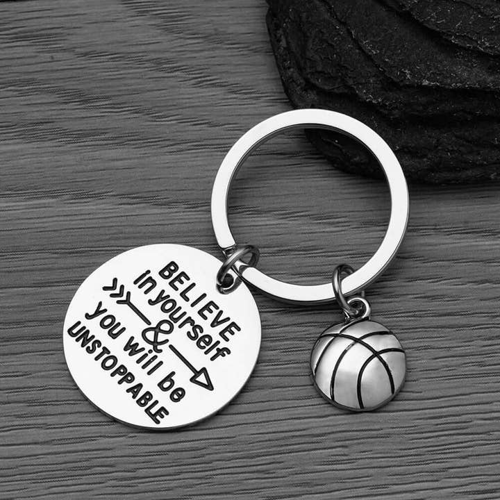 Sportybella - Wholesale Keychain – Women's - Basketball Keychain - Believe in Yourself & You Will Be Unstoppable2