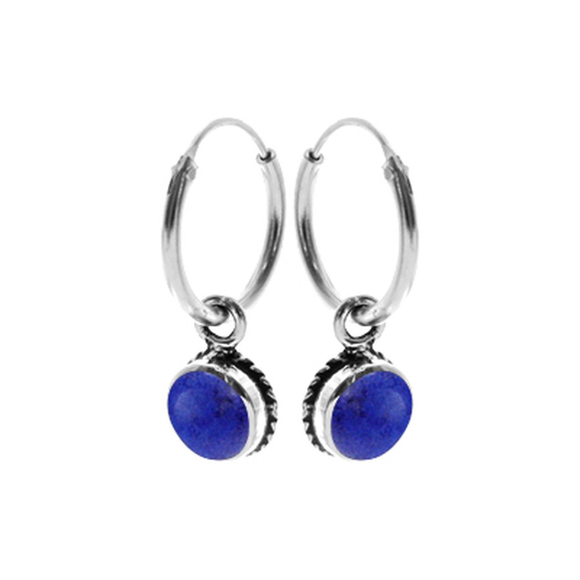 Kali Ma Designs - Sterling Silver Jewellery – wholesale Hoop-örhängen – Le litet örhänge med vintage lapis lazuli0