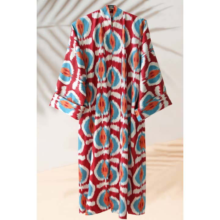 Seiden-Ikat-Kimono-Stil-Kaftan 008 für den Großhandel von MIASETA