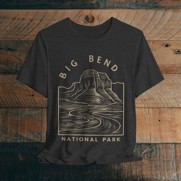 Big Bend National Park Unisex Fit Soft T-Shirt Curving River for wholesale by Park Service Apparel