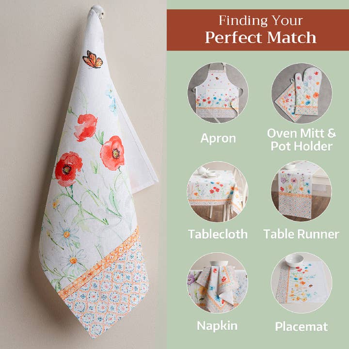Maison d'Hermine - Wholesale Tea Towel - Summer whisper 100% Cotton Kitchen towels - Set of 3