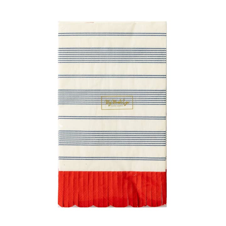 HAM935 - Striped Scallop Dinner Napkin for wholesale by My Mind’s Eye