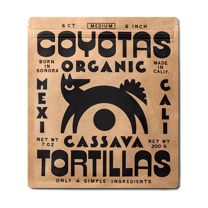 COYOTAS - Wholesale Bread/Tortilla - Organic Cassava Tortillas MEDIUM (6")