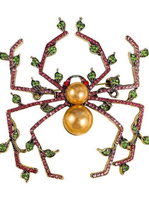 Broche en strass araignée perle PA5116 pour la vente par Ole