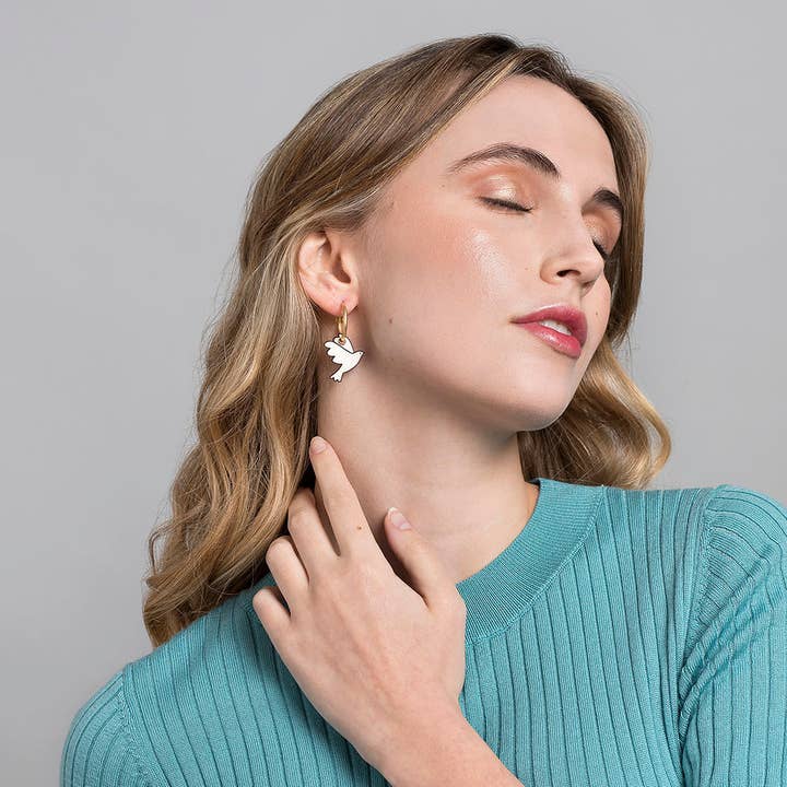 Materia Rica ☀️ – Brincos de argola por atacado – Pomba voadora1