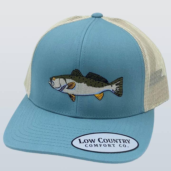 Trout Speckled Smoke Blue/Beige Hat for wholesale by Riverbed Threads