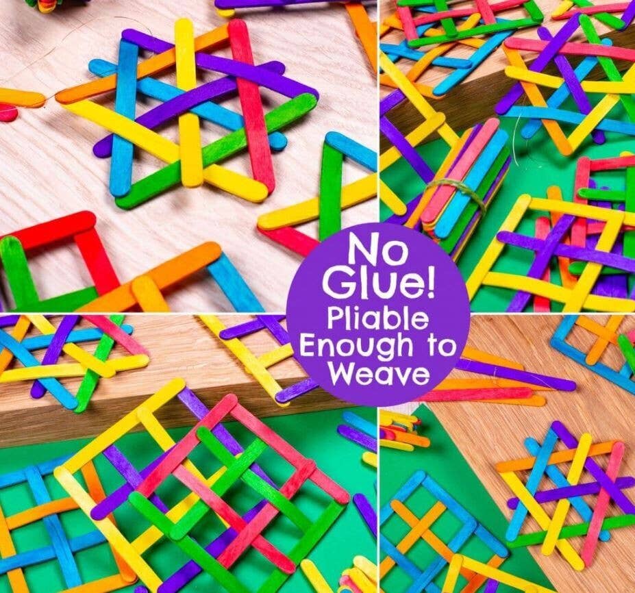 bamboo stick masters – wholesale Craft supplies – Coloured Lollipop Sticks 300 Birch Wood Craft Lolly Sticks1