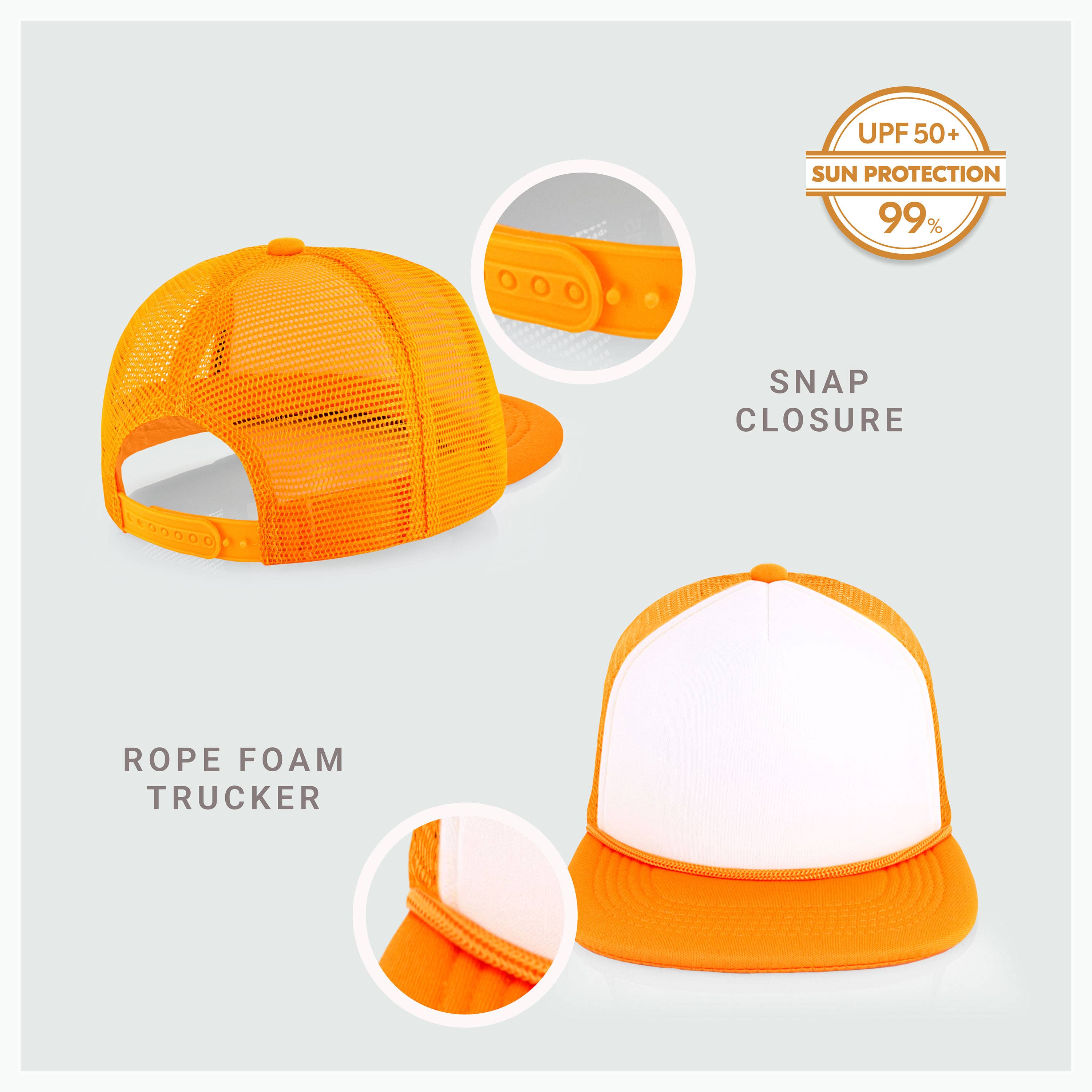 ChoKoLids - Wholesale Trucker Hat - Men's - CHOK.LIDS Plain Two-tone Foam Trucker Flat Bill Cap with Rop23