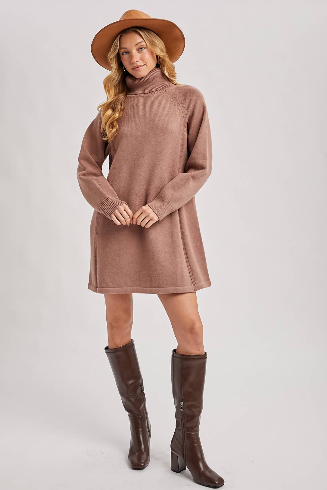 Bluivy – Großhandel Kleid – Damen – Pulloverkleid mit Rollkragen19