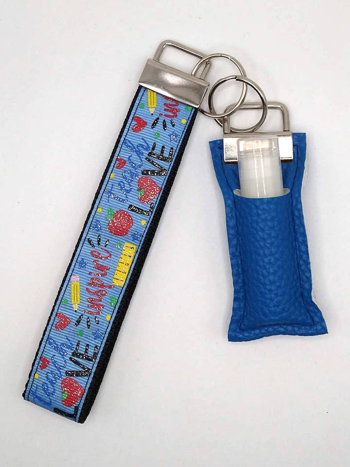 Undervise, Kærlighed, Inspirer nøglering Wristlet og Chapstick Holder for engroshandel hos KSS Made - Handmade Keychain Wristlets