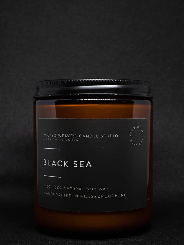 Black Sea Soy Wax Candle (4 Size Options) for wholesale by Wicked Weave’s Candle Studio