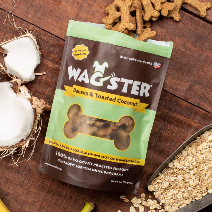 Banana & Toasted Coconut for wholesale by Wagster Dog Treats